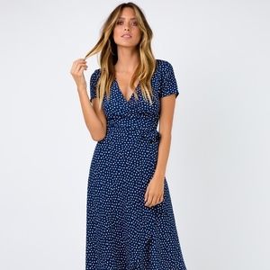 Diamond Wrap Midi Dress